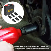 DURAFORCE 6 Pack Crank Bolt Socket Set 17/19/21/22/24/27mm Harmonic Balancer Impact Socket