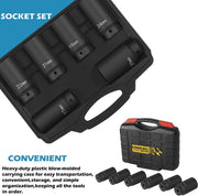 DURAFORCE 6 Pack Crank Bolt Socket Set 17/19/21/22/24/27mm Harmonic Balancer Impact Socket