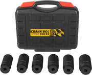 DURAFORCE 6 Pack Crank Bolt Socket Set 17/19/21/22/24/27mm Harmonic Balancer Impact Socket