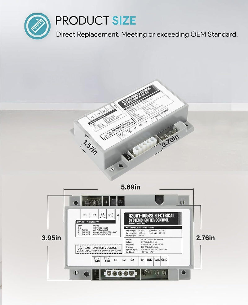 DURAFORCE 42001-0052S Igniter Control Module for Pentair MasterTemp Max-E-Thermostat