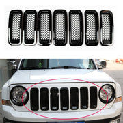 DURAFORCE Front Mesh Grille Grill Angry Bird Headlight Cover for Jeep Patriot 2011-2018