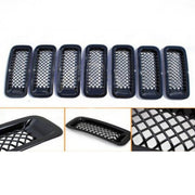 DURAFORCE Front Mesh Grille Grill Angry Bird Headlight Cover for Jeep Patriot 2011-2018