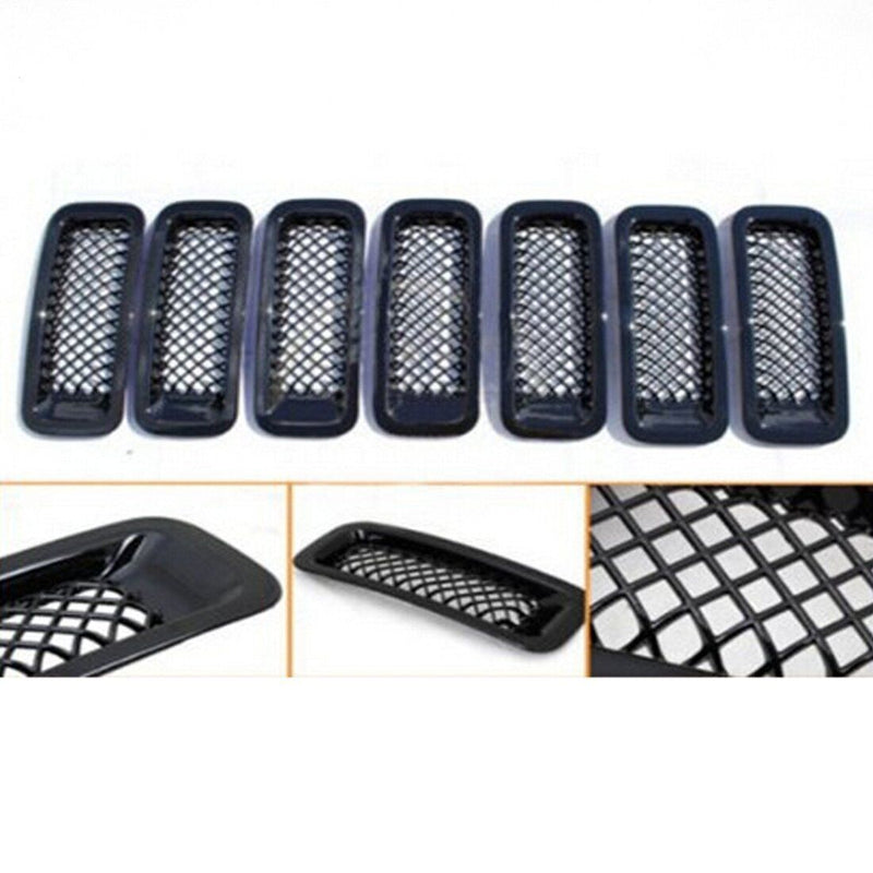 DURAFORCE Front Mesh Grille Grill Angry Bird Headlight Cover for Jeep Patriot 2011-2018