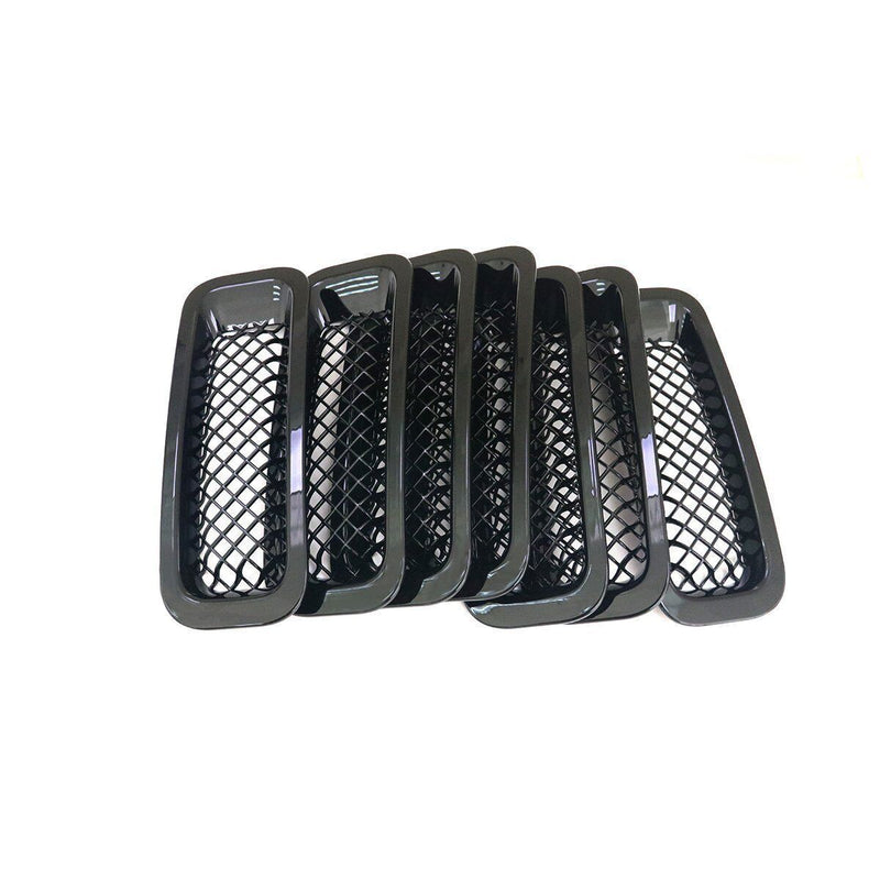 DURAFORCE Front Mesh Grille Grill Angry Bird Headlight Cover for Jeep Patriot 2011-2018