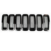 DURAFORCE Front Mesh Grille Grill Angry Bird Headlight Cover for Jeep Patriot 2011-2018