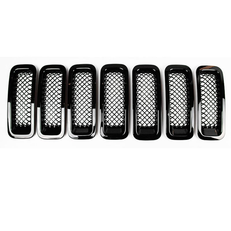 DURAFORCE Front Mesh Grille Grill Angry Bird Headlight Cover for Jeep Patriot 2011-2018