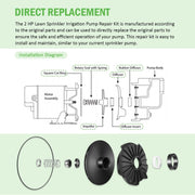 DURAFORCE 023705 Lawn Sprinkler Irrigation Pump Repair Kit 2 HP for Zoeller 1333-006