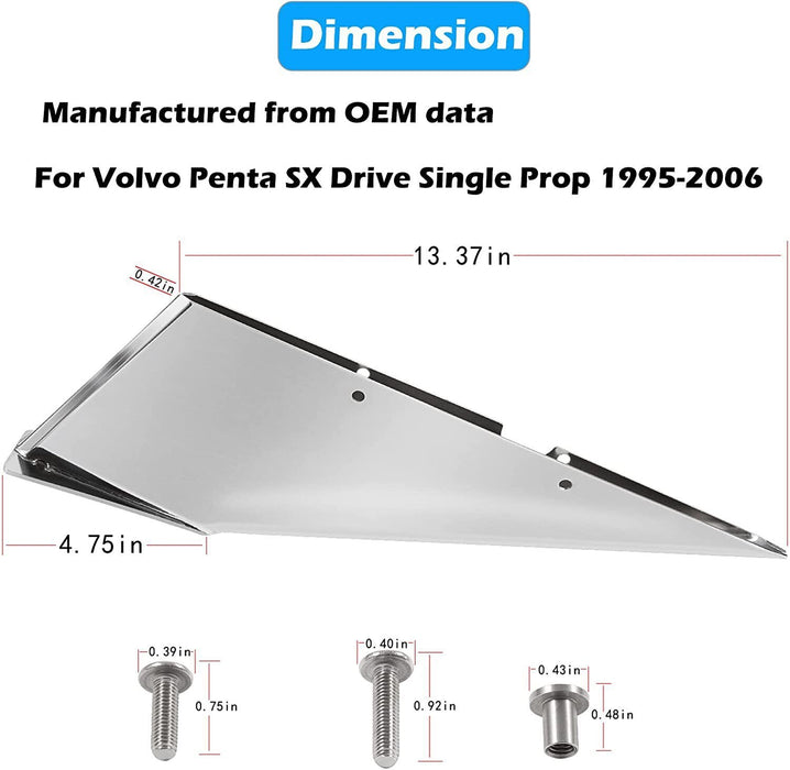 DURAFORCE For Volvo Penta Sterndrive SX Drive Single Prop 1995-2006 Skeg Guard Protector