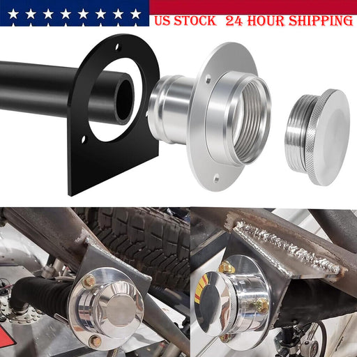 DURAFORCE 2" Fuel Filler Neck With Gas Cap Billet Aluminum & Weld-On Steel Mount Bracket