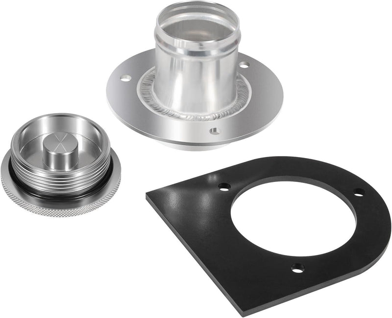 DURAFORCE 2" Fuel Filler Neck With Gas Cap Billet Aluminum & Weld-On Steel Mount Bracket