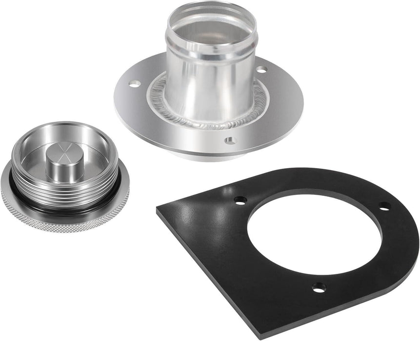DURAFORCE 2" Fuel Filler Neck With Gas Cap Billet Aluminum & Weld-On Steel Mount Bracket
