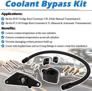 DURAFORCE Freeze Coolant Bypass Kit For 2003-2007 Dodge Ram 5.9L &2007.5-2018 Cummins 6.7L