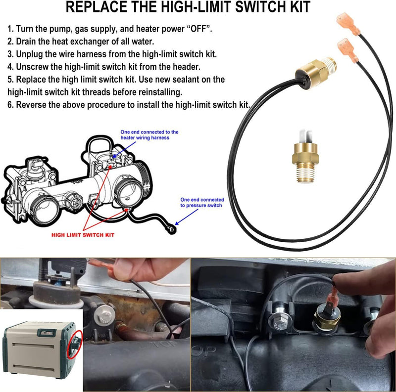 DURAFORCE FDXLHLI1930 135 °F (57°C) High Limit Fd Heater Replace Kit For Hayward H-Series