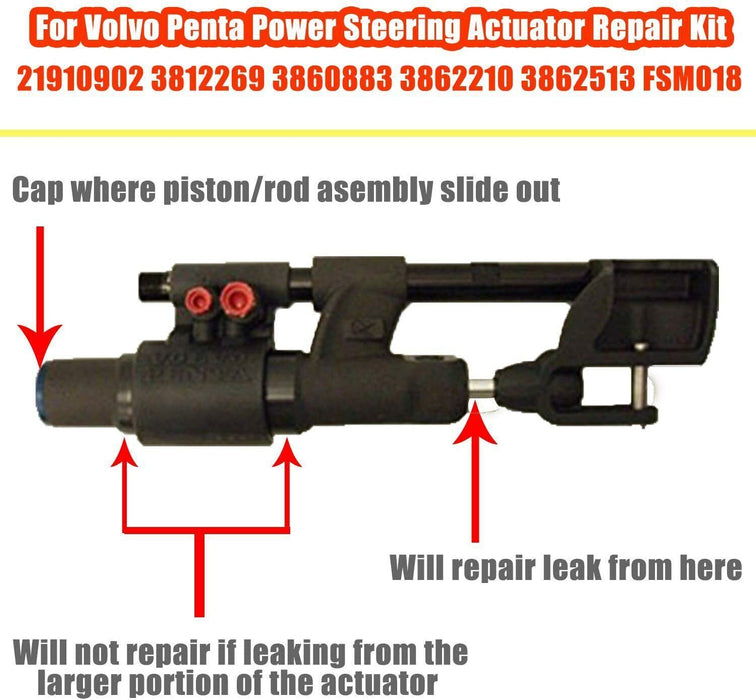 DURAFORCE For Volvo Penta Power Steering Actuator Repair Seal Kit 3860883 3812269 21910902