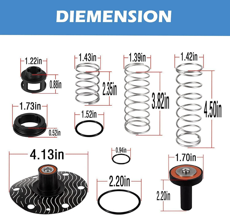 DURAFORCE 3/4"-1" Complete Repair Kit For Wilkins Backflow Preventer Zurn 975XL & 975XL2