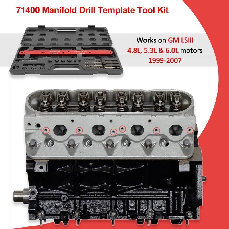 DURAFORCE 71400 Broken Exhaust Manifold Bolt Stud Drill Template for GM LSIII 4.8 5.3 6.0L