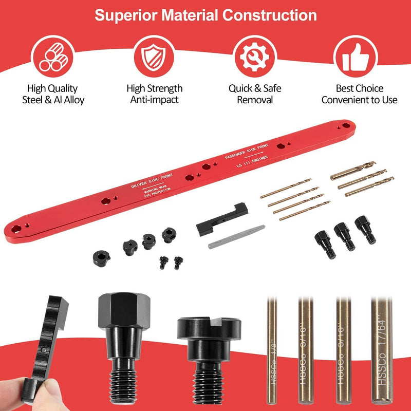 DURAFORCE 71400 Broken Exhaust Manifold Bolt Stud Drill Template for GM LSIII 4.8 5.3 6.0L