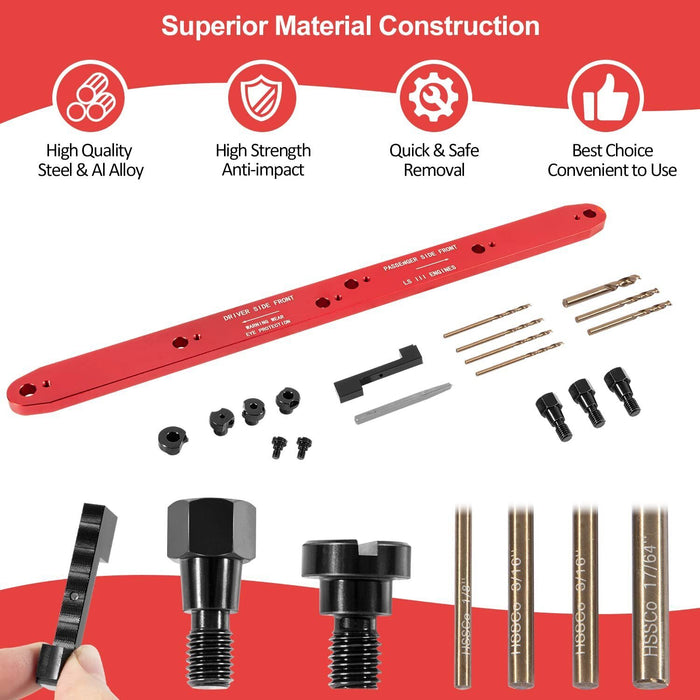 DURAFORCE 71400 Broken Exhaust Manifold Bolt Stud Drill Template for GM LSIII 4.8 5.3 6.0L
