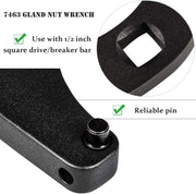 DURAFORCE Adjustable Gland Nut Wrench Spanner Tool 7463 For Hydraulic Cylinders 1/2" Drive