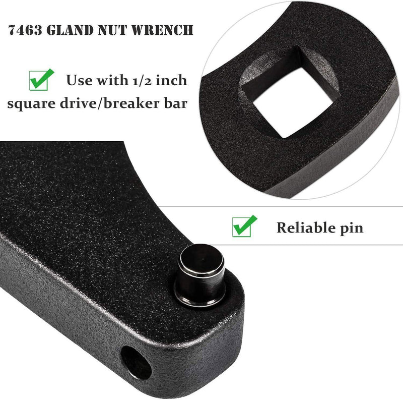 DURAFORCE Adjustable Gland Nut Wrench Spanner Tool 7463 For Hydraulic Cylinders 1/2" Drive