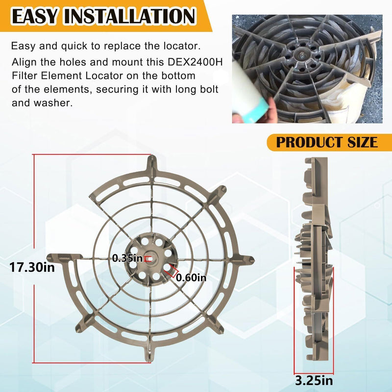 DURAFORCE for Hayward DEX2400H Filter Element Locator ProGrid DE Filter MicroClear SS DE