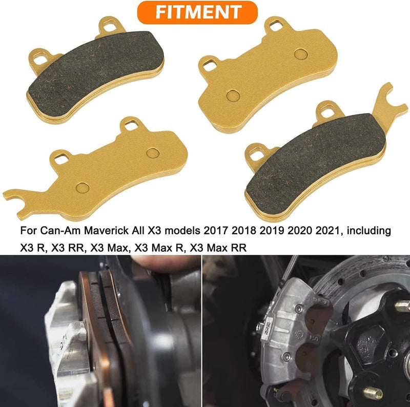 DURAFORCE Front Rear Ceramic Brake Pads Set For 2017-2022 Can-Am Maverick X3 R Max 4x4 DPS