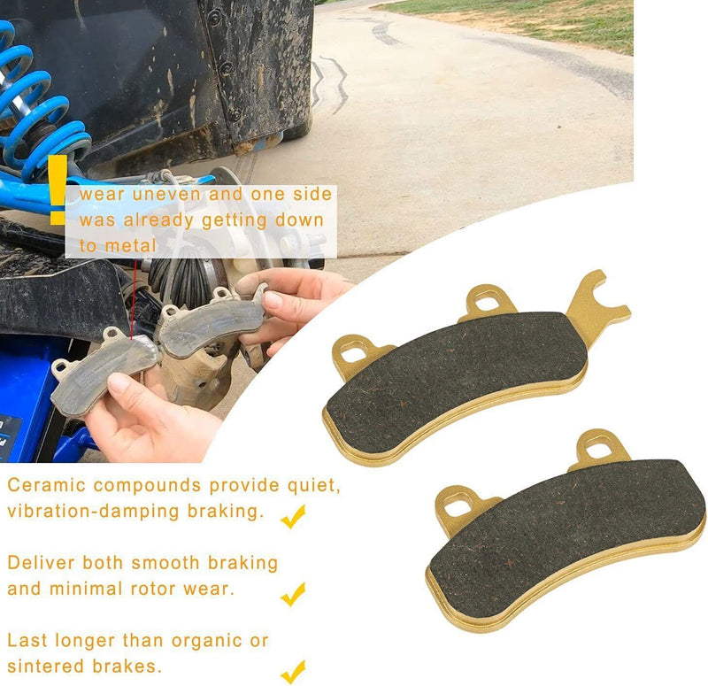 DURAFORCE Front Rear Ceramic Brake Pads Set For 2017-2022 Can-Am Maverick X3 R Max 4x4 DPS