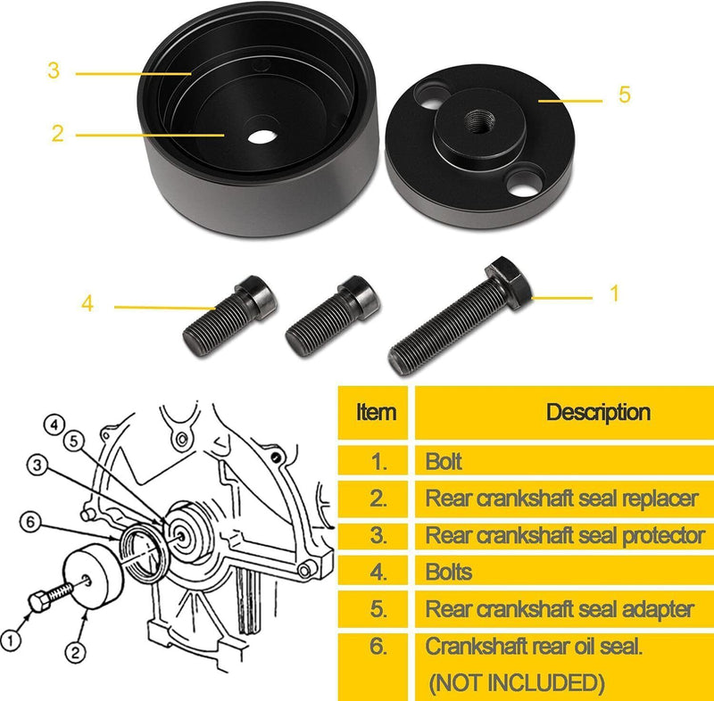 DURAFORCE 7834 Rear Crankshaft Seal Installer Tool for Ford Ranger & Explorer w/ 4.0L V6