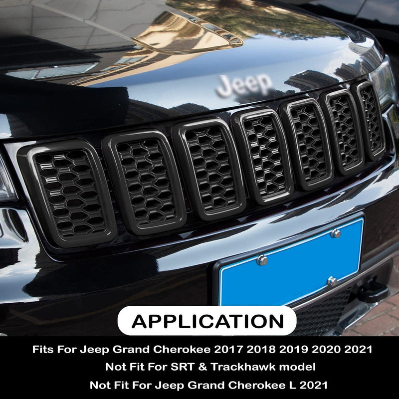 DURAFORCE 7pcs Honeycomb Mesh Front Grill Inserts Kits For 2017-2021 Jeep Grand Cherokee