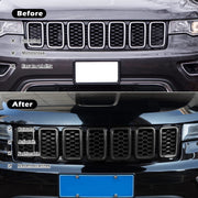 DURAFORCE 7pcs Honeycomb Mesh Front Grill Inserts Kits For 2017-2021 Jeep Grand Cherokee