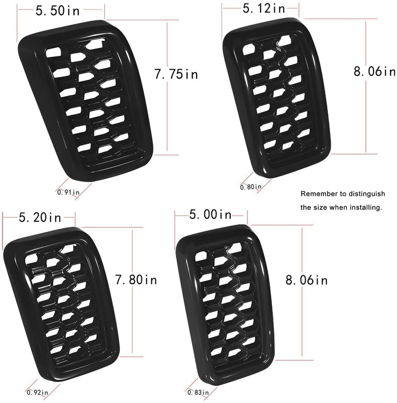 DURAFORCE 7pcs Honeycomb Mesh Front Grill Inserts Kits For 2017-2021 Jeep Grand Cherokee
