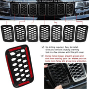 DURAFORCE 7pcs Honeycomb Mesh Front Grill Inserts Kits For 2017-2021 Jeep Grand Cherokee