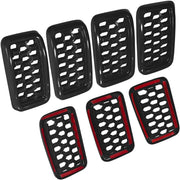 DURAFORCE 7pcs Honeycomb Mesh Front Grill Inserts Kits For 2017-2021 Jeep Grand Cherokee