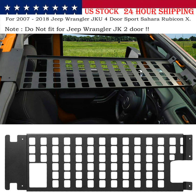 DURAFORCE Top Roof Rack Cargo Hard Top Molle Panel for Jeep Wrangler JK 2007-2018(4-Door)