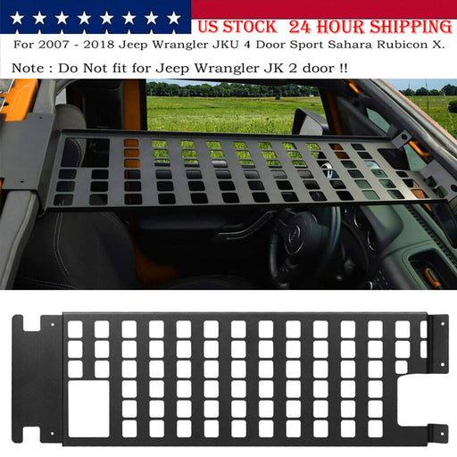 DURAFORCE Top Roof Rack Cargo Hard Top Molle Panel for Jeep Wrangler JK 2007-2018(4-Door)