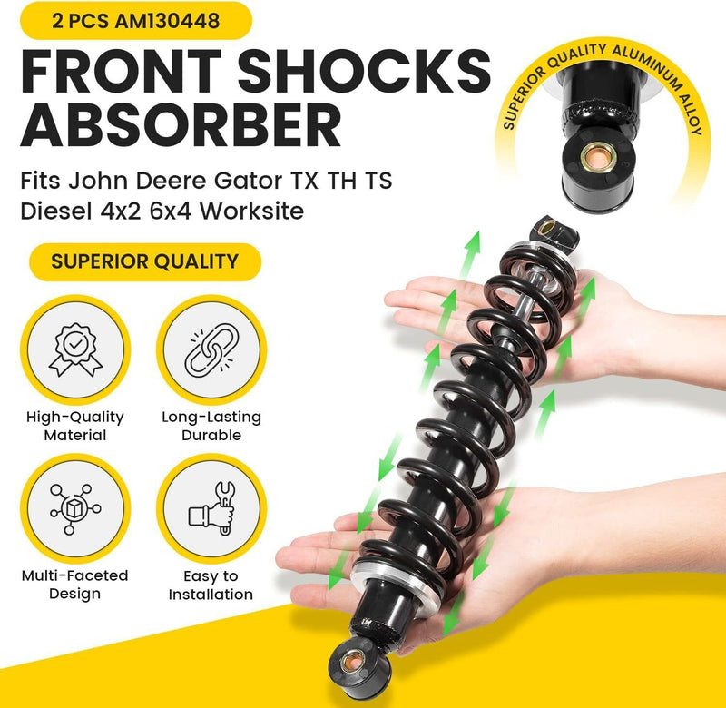DURAFORCE 2Pcs Front shock absorbers for John Deere 4X2, 6X4, TH, TS. TX Gators AM130448