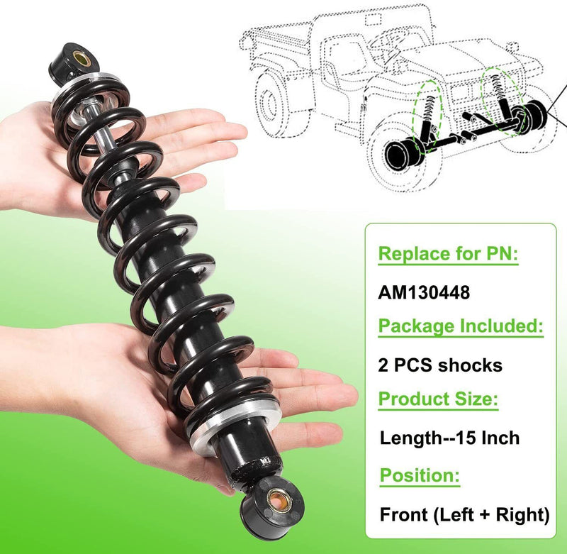 DURAFORCE 2Pcs Front shock absorbers for John Deere 4X2, 6X4, TH, TS. TX Gators AM130448