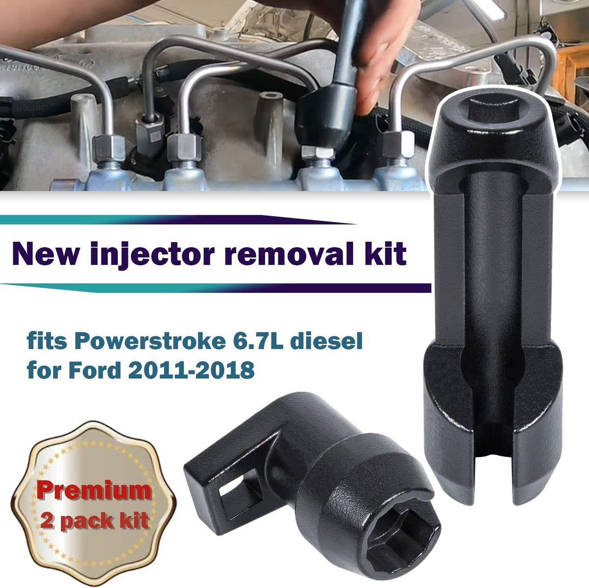 Fuel Injector Line Socket Set 12 Point Flare Nut For 6.7 Ford Powerstr ...