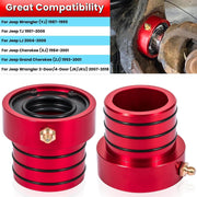 DURAFORCE 2Pcs Red Front Axle Tube Seal Kit MG21103 for Jeep Wrangler YJ JK TJ XJ ZJ MJ