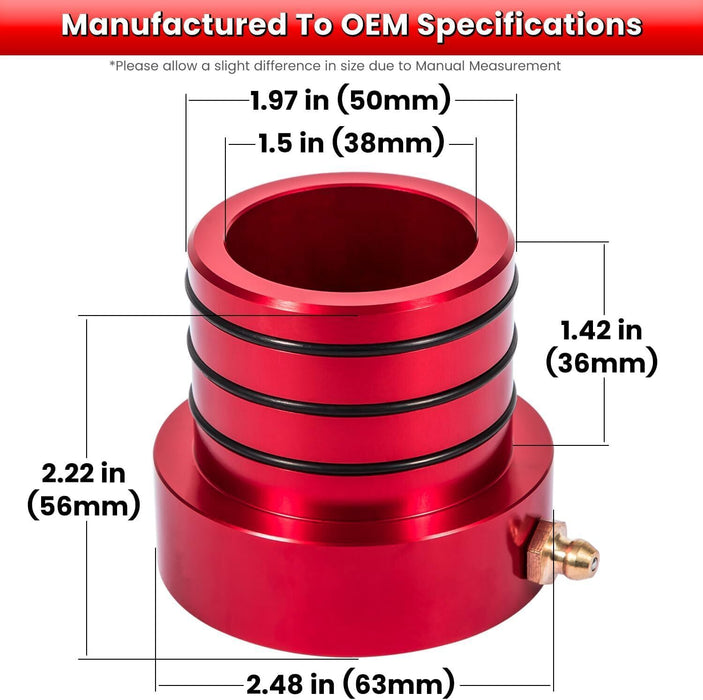DURAFORCE 2Pcs Red Front Axle Tube Seal Kit MG21103 for Jeep Wrangler YJ JK TJ XJ ZJ MJ