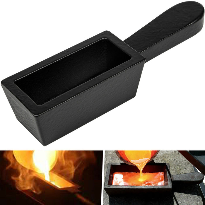 DURAFORCE 25 oz Loaf Cast Iron Ingot Mold for Melting Casting Gold Silver Copper Metals