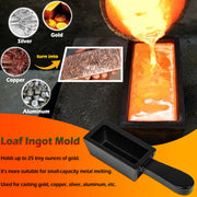 DURAFORCE 25 oz Loaf Cast Iron Ingot Mold for Melting Casting Gold Silver Copper Metals