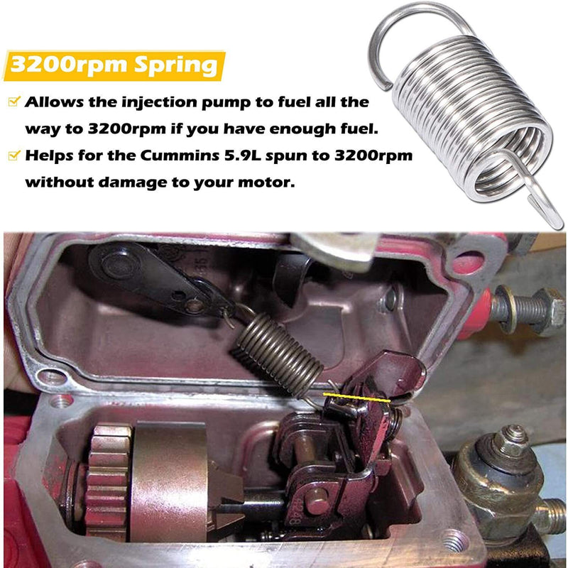 DURAFORCE Pump Fuel Pin & 3200 RPM Governor Spring Kit for 1988-1993 Dodge Cummins 5.9L VE