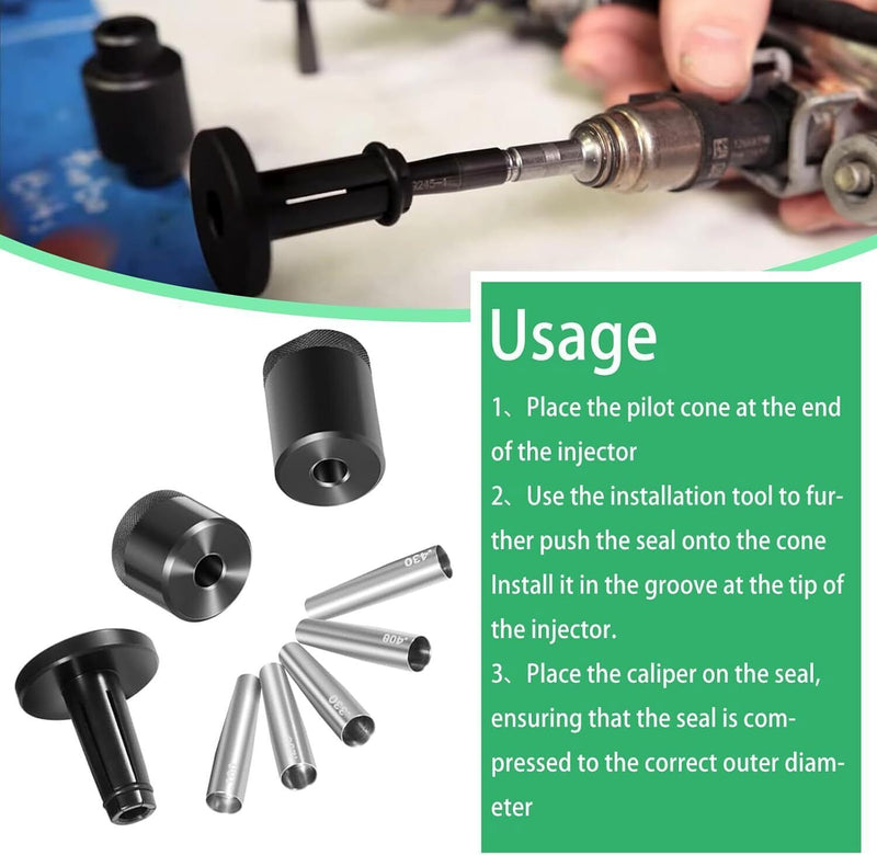 DURAFORCE 34720 Injector Seal Installer Kit For Many Ford, GM & Subaru Engines (8Pcs/set)