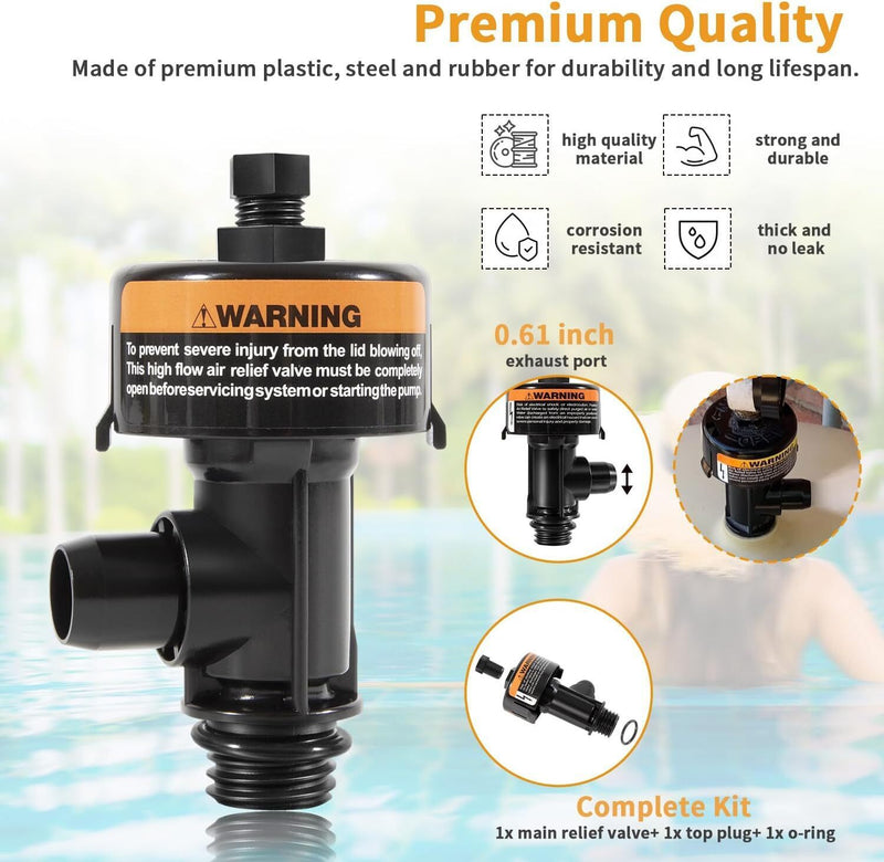 DURAFORCE 98209800 Manual Air Relief Valve w/Pressure Gauge for Pentair Pool / Spa Filter