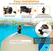 DURAFORCE 98209800 Manual Air Relief Valve w/Pressure Gauge for Pentair Pool / Spa Filter