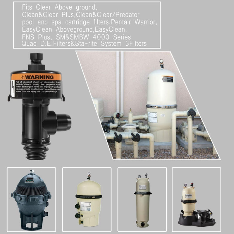 DURAFORCE 98209800 Manual Air Relief Valve w/Pressure Gauge for Pentair Pool / Spa Filter