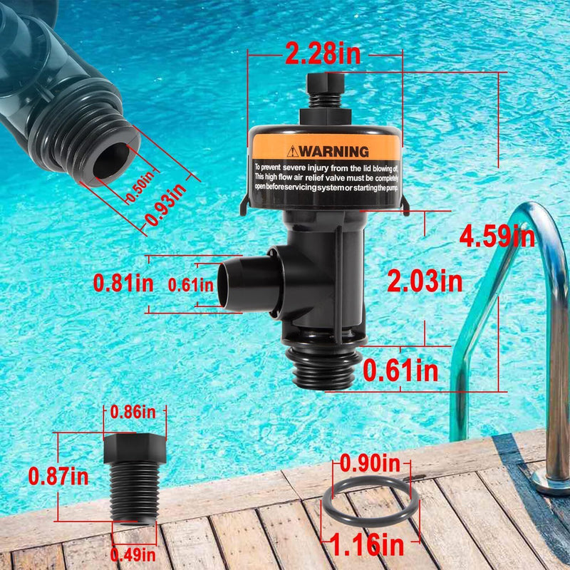 DURAFORCE 98209800 Manual Air Relief Valve w/Pressure Gauge for Pentair Pool / Spa Filter