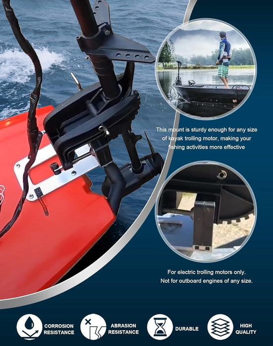DURAFORCE Universal Transom Trolling Motor Mount for Kayaks / Kayak Motor Mount Bracket