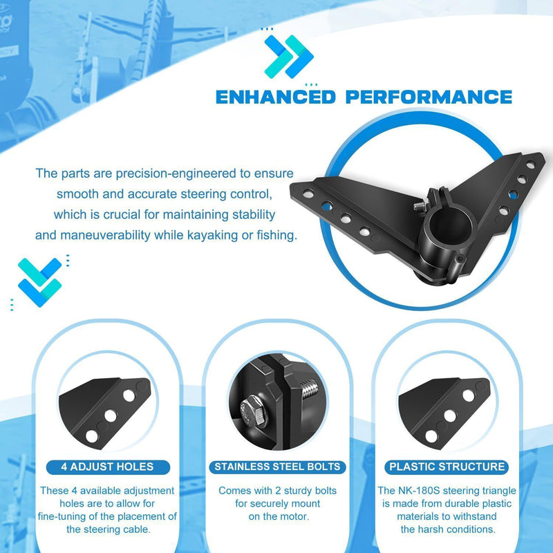 DURAFORCE Kayak Steering Accessories:Newport NK-180S Trolling Motor Steering Triangle Brac